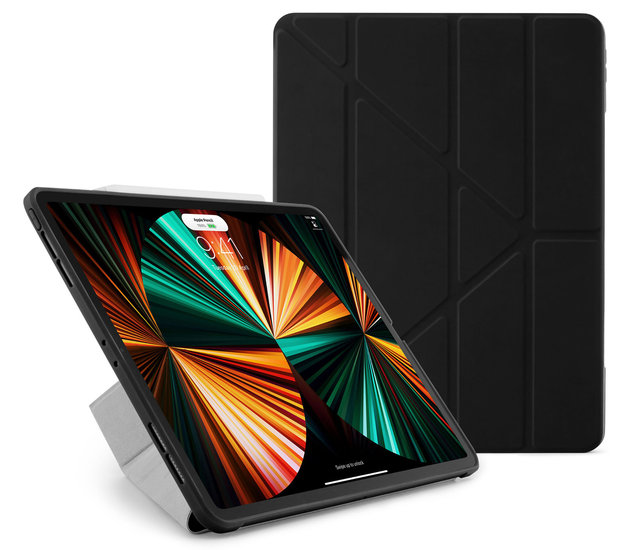 Pipetto Origami TPU iPad Pro 2021 12,9 inch hoesje Zwart