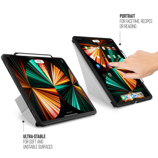 Pipetto Origami Pencil iPad Pro 2021 12,9 inch hoesje Zwart