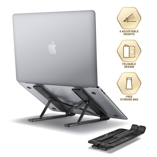 Supcase Cosmo universele marble opvouwbare laptop standaard Zwart