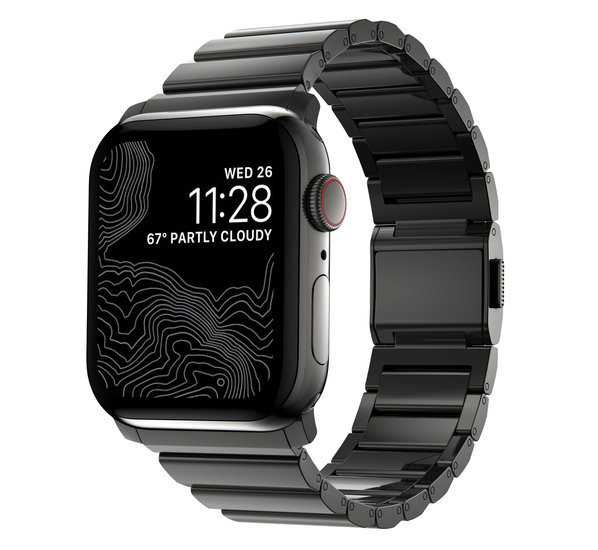 Nomad Stainless Steel V2 Apple Watch 44 / 42 mm bandje Graphite