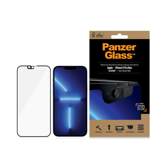 PanzerGlass Edge to Edge CamSlider Glazen iPhone 13 Pro Max screenprotector