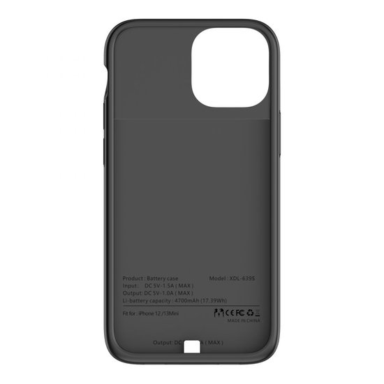 Tech Protection iPhone 13 mini 4700 mAh batterij hoesje Zwart