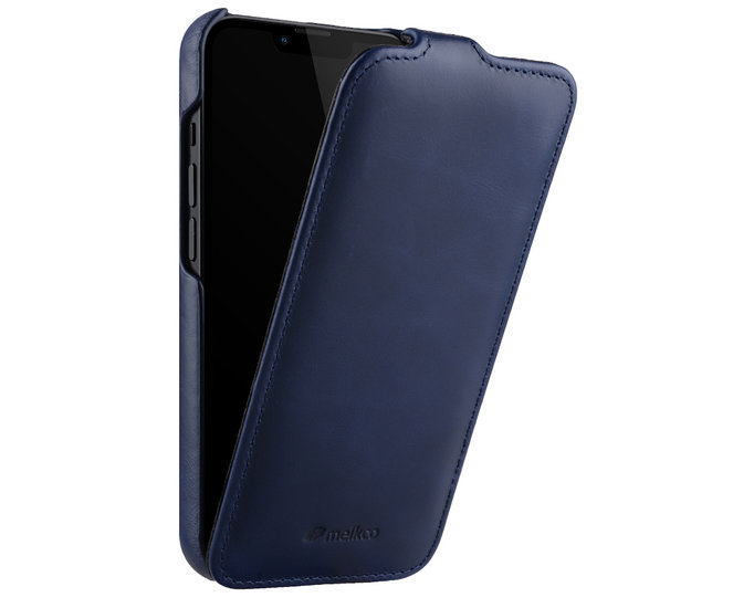 Melkco Leather Jacka iPhone 13 hoesje Navy