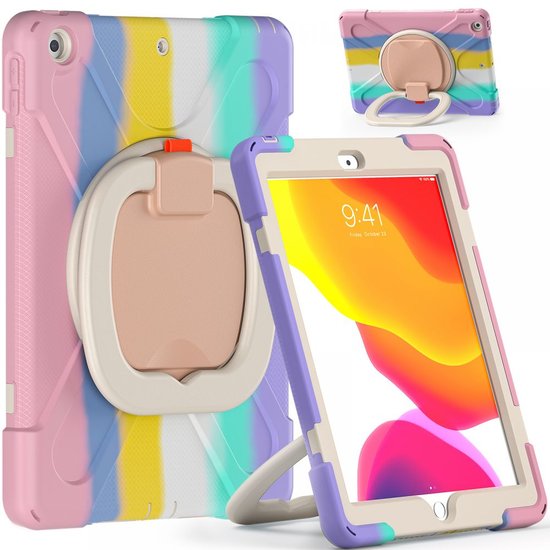 TechProtection Armor iPad 2021 / 2020 10,2 inch hoesje Rainbow