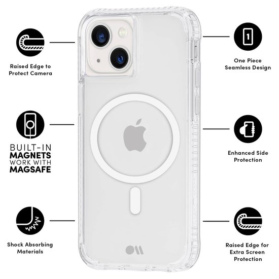 Case-Mate Tough Clear MagSafe iPhone 13 mini hoesje Transparant