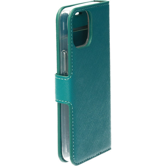 Mobiparts Saffiano Wallet iPhone 13 mini hoesje&nbsp;Groen