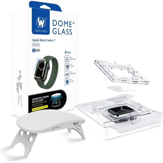 Whitestone Dome glazen Apple Watch 41 mm screenprotector 2 set