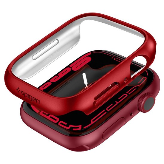 Spigen Thin Fit Apple Watch 45 mm hoesje Rood