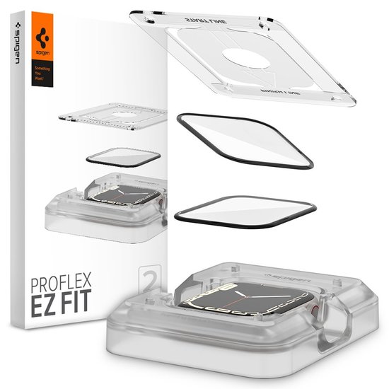 Spigen ProFlex EZ Fit Apple Watch 45 mm screenprotector 2 pack