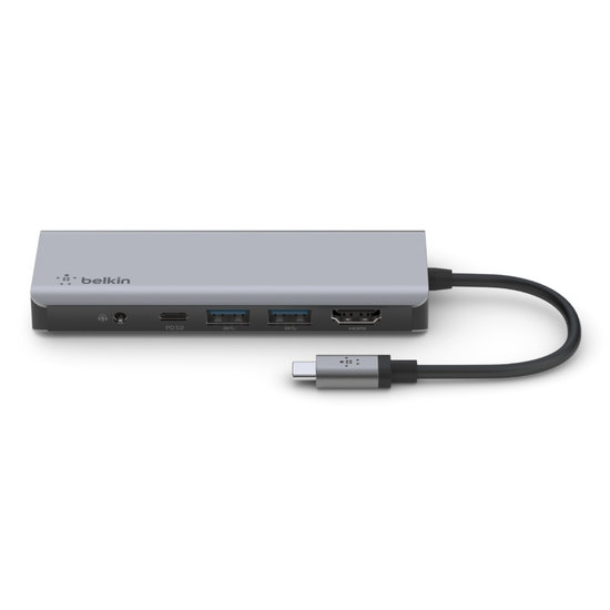 Belkin Connect 7 poort USB-C hub Grijs