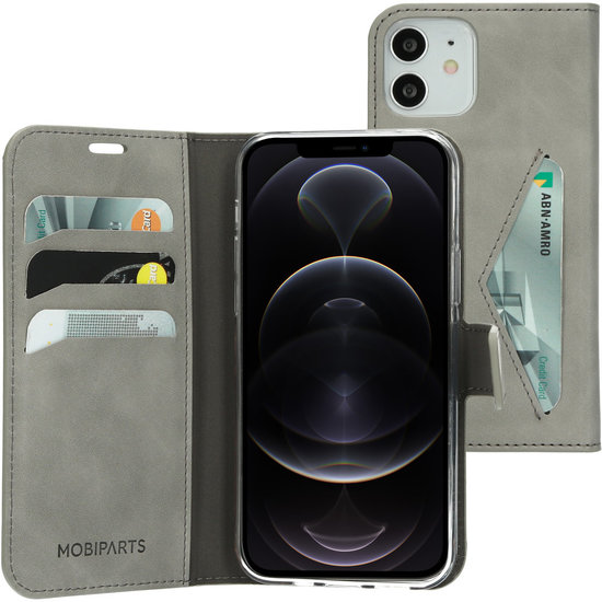 Mobiparts Classic Wallet iPhone 12 Pro / iPhone 12 hoesje Grijs