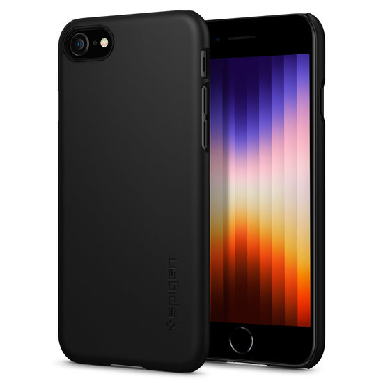 Spigen Thin Fit iPhone SE 2022 / 2020 / 8 hoesje Zwart