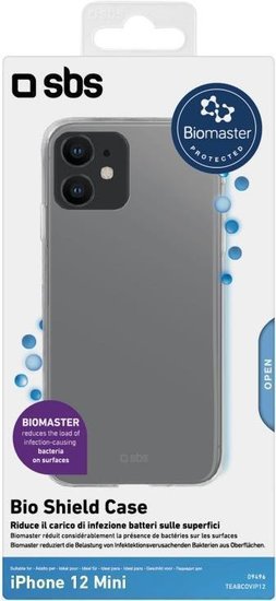 SBS Bio Shield antibacterieel iPhone 12 mini hoesje Doorzichtig 