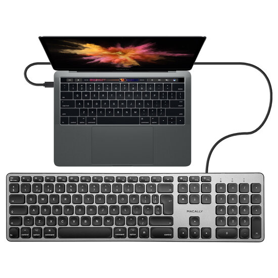 Macally UCZKEY bedraad aluminium USB-C toetsenbord zilver