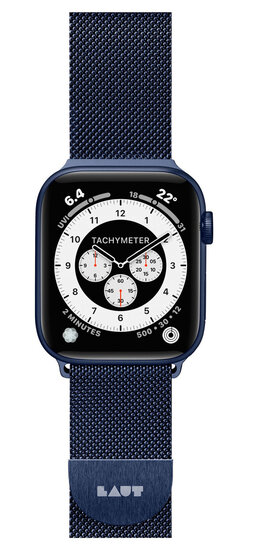 LAUT Steel Loop Apple Watch 45 / 44 / 42 mm bandje Blauw