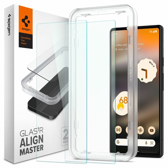 Spigen GlastR EZ Fit Pixel 6A glazen screenprotector 2 pack