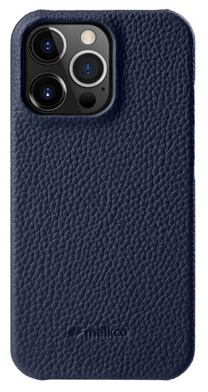 Melkco leren Snap iPhone 14 Pro hoesje donkerblauw