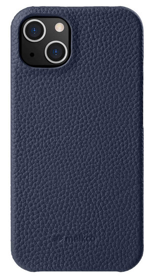 Melkco leren Snap iPhone 14 hoesje donkerblauw