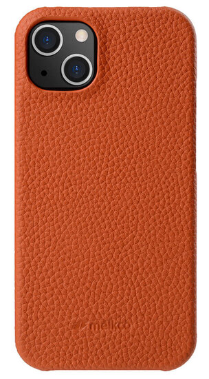 Melkco leren Snap iPhone 14 hoesje oranje