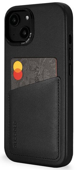 Decoded x Appelhoes leren iPhone 14 Plus wallet hoesje zwart