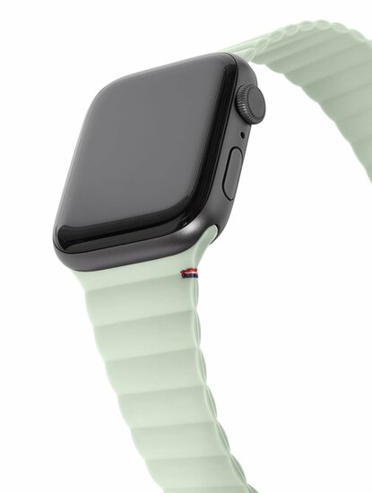 Decoded Silicone Magnetic Apple Watch 45 / 44 mm bandje mintgroen