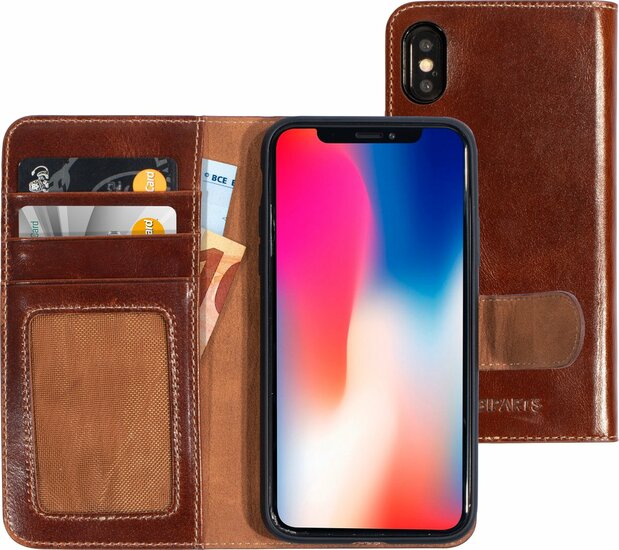 Mobiparts Excellent Wallet iPhone XS / X hoesje Bruin