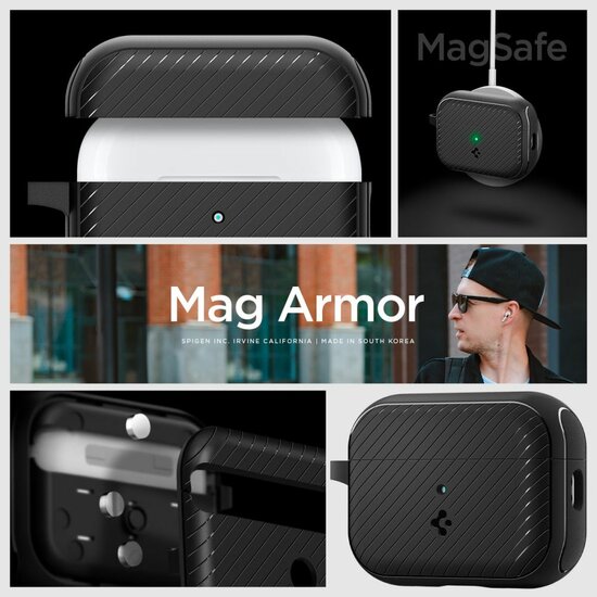 Spigen Mag Armor AirPods Pro 2 hoesje zwart