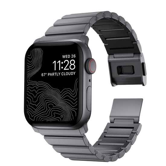 Nomad aluminium Apple Watch 49 / 45 / 44 mm bandje grijs