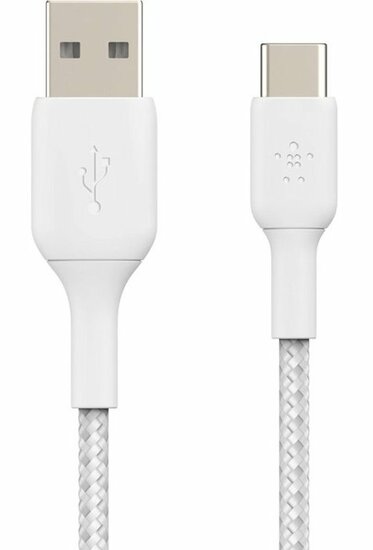 Belkin Braided BoostCharge USB-A naar USB-C kabel 2 meter Wit