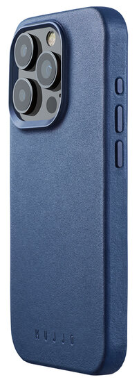 Mujjo Leather MagSafe&nbsp;iPhone 15 Pro hoesje blauw