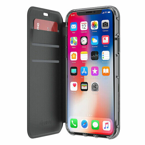 Griffin Survivor Clear Wallet iPhone XS hoesje Zwart