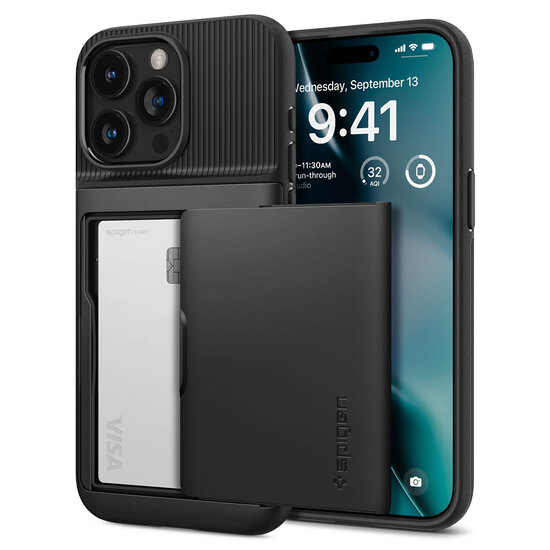 Spigen Slim Armor CS iPhone 15 Pro Max hoesje zwart