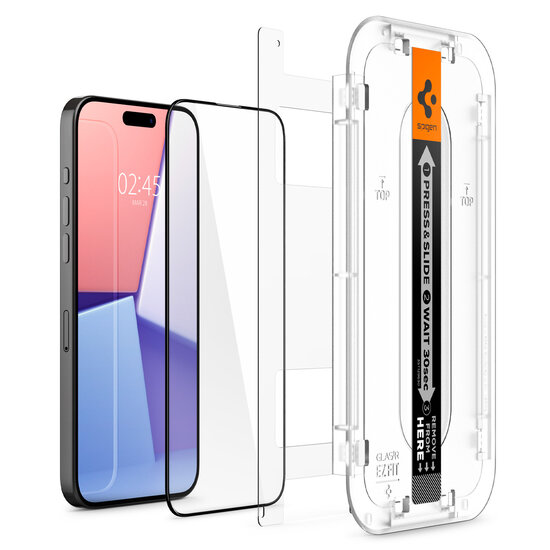 Spigen GlastR EZ Fit Edge to Edge iPhone 15 Pro glazen screenprotector 2 pack