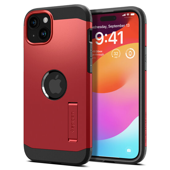 Spigen Tough Armor iPhone 15 hoesje rood