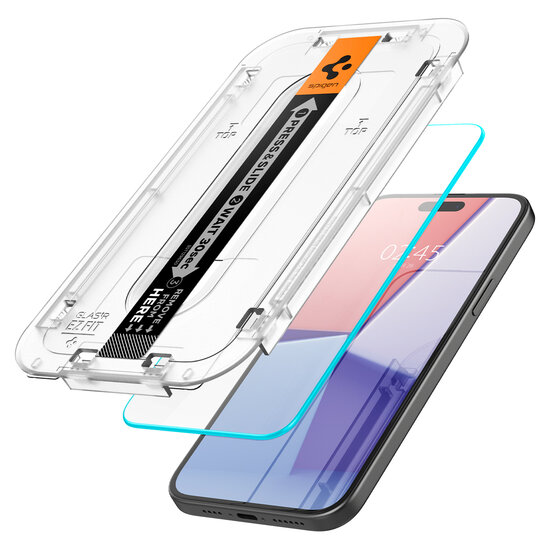 Spigen GlastR EZ Fit iPhone 15 Plus glazen screenprotector 2 pack