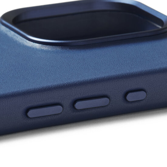 Mujjo Leather MagSafe&nbsp;iPhone 15 Pro hoesje blauw