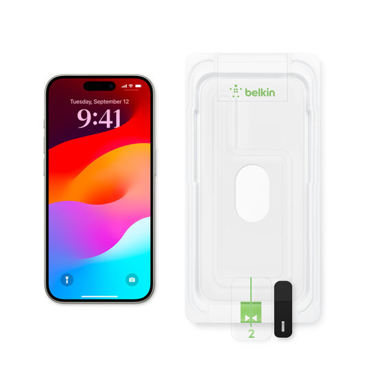 Belkin Tempered iPhone 15 Pro glazen screenprotector