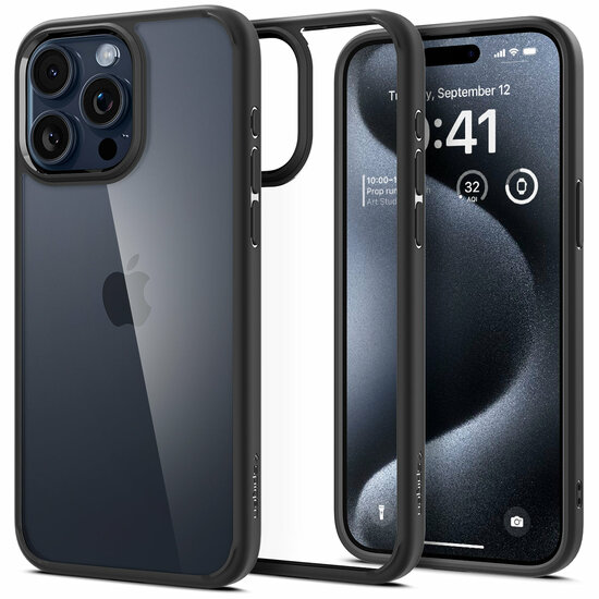 Spigen Ultra Hybrid iPhone 15 Pro Max hoesje zwart