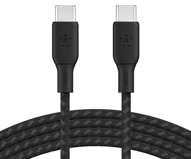 Belkin Braided 100 watt USB-C kabel 2 meter Zwart