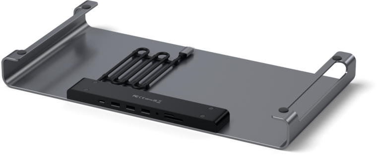 Satechi USB-C monitor stand hub XL grijs