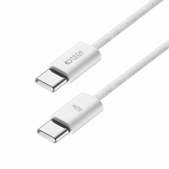 TechProtection UltraBoost Classic USB-C naar USB-C&nbsp;kabel 60 watt 1 meter wit 