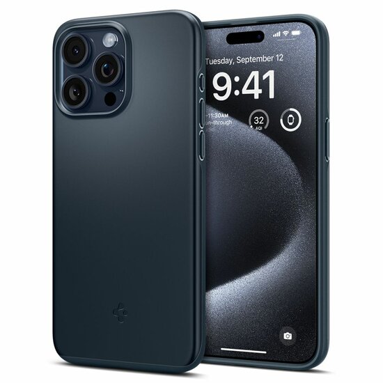 Spigen Thin Fit iPhone 15 Pro hoesje slate