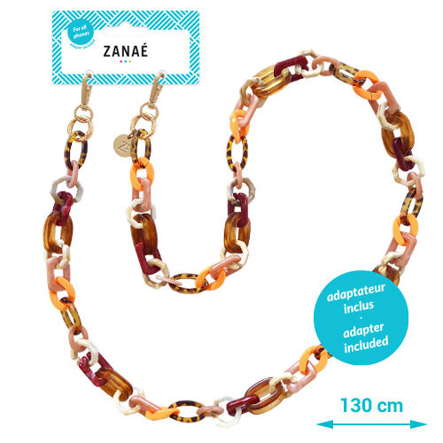 Zanae Karma telefoon draagkoord ketting Tiger Eye