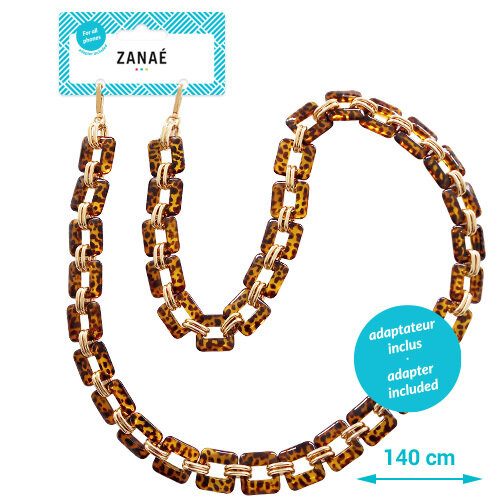 Zanae Leopard telefoon draagkoord ketting Golden Fire