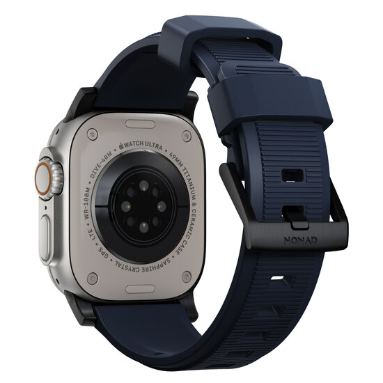 Nomad Rugged Apple Watch 49 / 45 / 42 mm bandje blauw / zwart