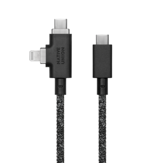 Native Union Belt Duo 240 watt USB-C naar USB-C &eacute;n Lightning kabel cosmos