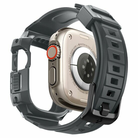 Spigen Rugged Armor Pro Apple Watch Ultra 49 mm bandje grijs