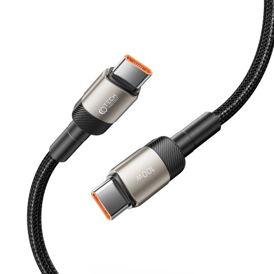 TechProtection EVO USB-C naar USB-C&nbsp;kabel 100 watt 200 centimeter titanium