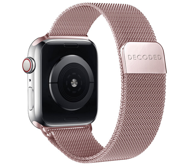 Decoded Milan Traction Apple Watch 49 / 45 / 44 mm bandje rose goud