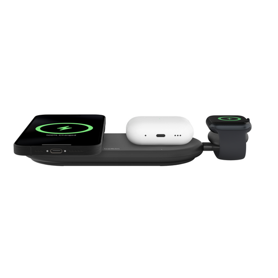 Belkin BoostCharge 3 in 1 Pro Qi2 MagSafe oplader zwart